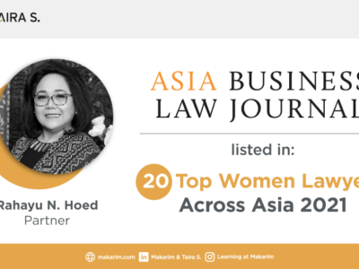 Rahayu N. Hoed listed in ABLJ Top Women Lawyers Across Asia